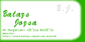 balazs jozsa business card